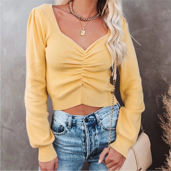 Vici Mustard Knit Top - Picture 2 of 7